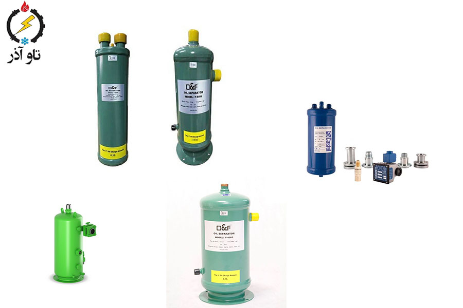 ۶) receiver، oil separator و تجهیزات جانبی