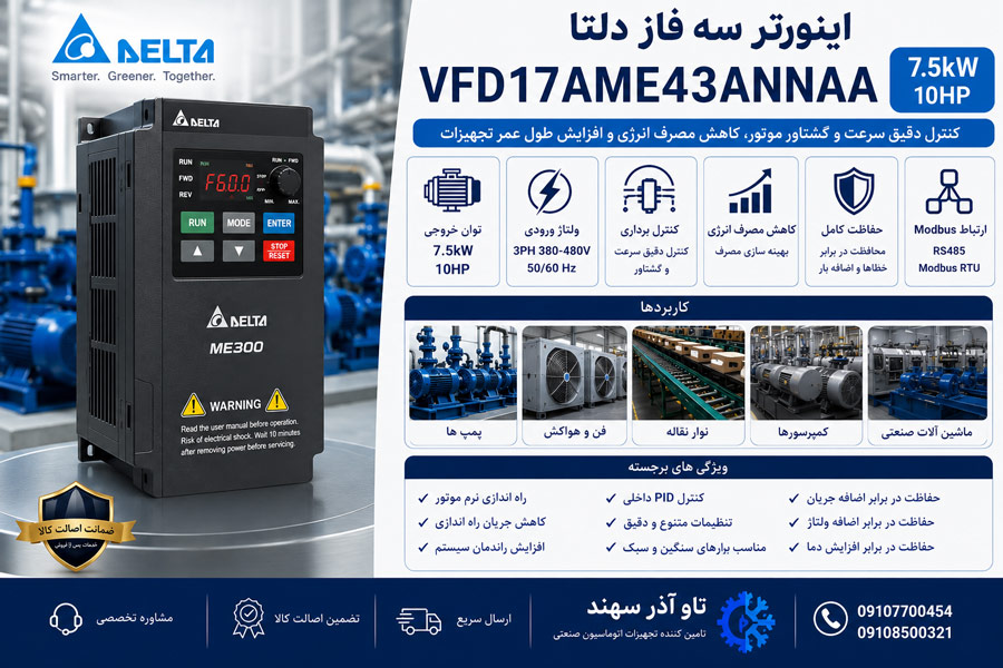 jcytdiy اینورتر سه فاز دلتا 7.5 کیلووات